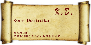Korn Dominika névjegykártya